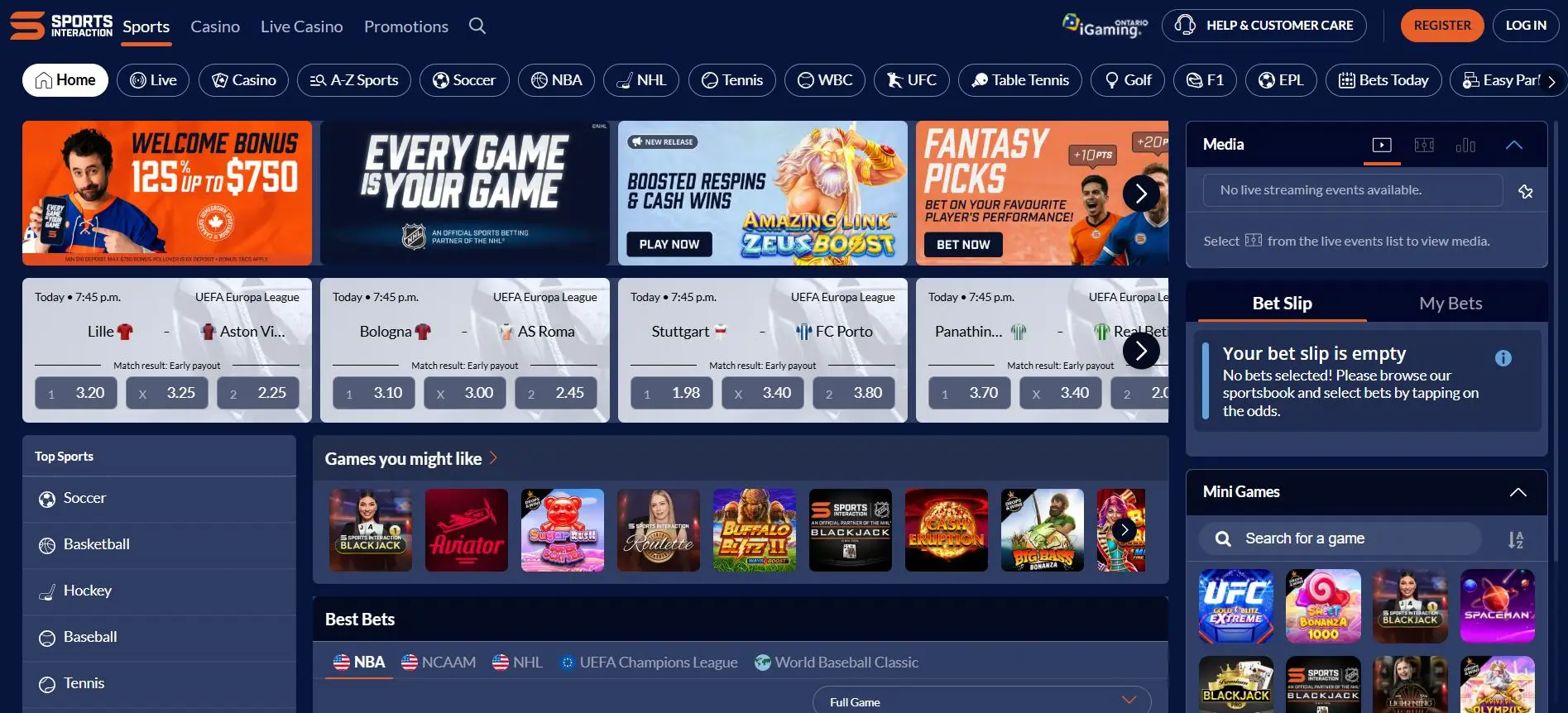 sports interaction canada