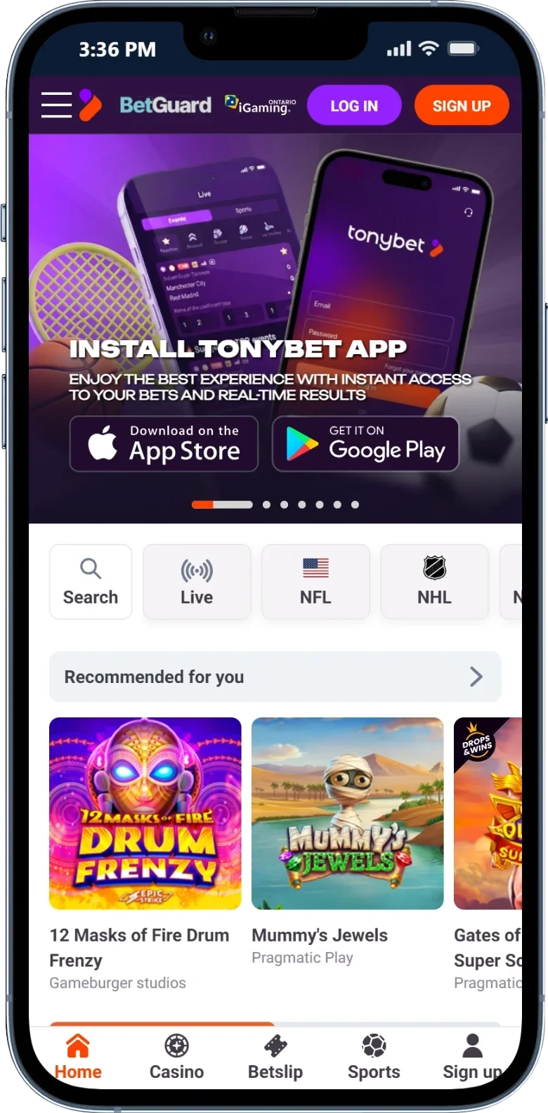 tonybet canada app